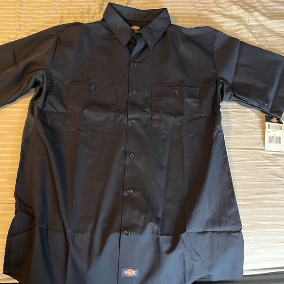 Dickies Short Sleeve Work Shirt Button Up Navy Blue New w/ Tag - Picture 2 of 6